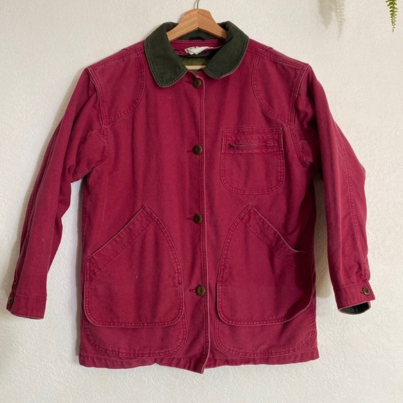 Vintage LL BEAN Original Field Coat Barn Jacket Chore Lined Jacket Canvas SZ L - Picture 1 of 7